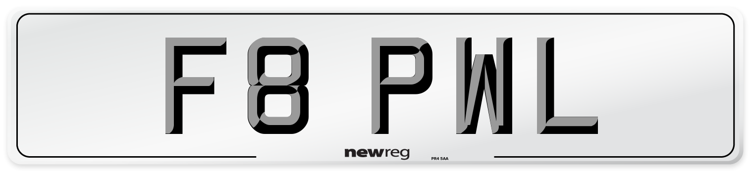 F8 PWL Number Plate from New Reg